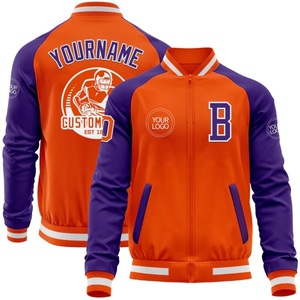 Veste zippée de baseball style bomber, vêtement d'extérieur pour équipe sportive, coupe-vent, respirante, anti-humidité, séchage rapide, coupe confortable - Product Image 1