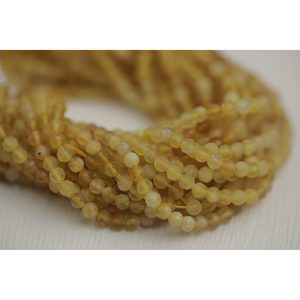Chaîne de perles rondes en opale jaune facettée - Product Image 2
