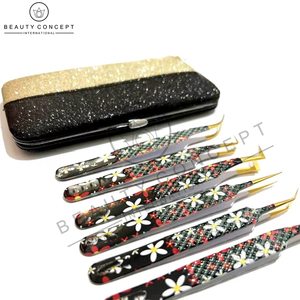 Extension de pince à épiler en acier inoxydable Pro Flower & Gold Volume Lash Kit Eco-Friendly For Beauty By Beauty Concept International - Product Image 6