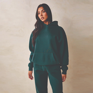 Women's Plus Size Casual Wear Fashion 2-Piece Set Custom Logo Cotton <b>Jogger</b> Sweatshirt Sweatpants for Winter Stand Tracksuit - Product Image 4