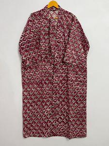 Vestido tipo Kimono ligero hasta el suelo para mujer, algodón orgánico 100%, estampado Floral, ropa de dormir de playa Natural, cubierta de Bikini para - Product Image 3