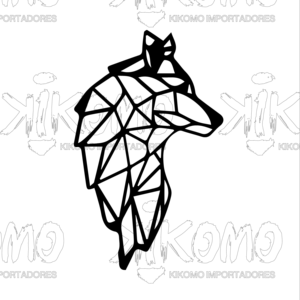 Loup géométrique en MDF noir - Product Image 5