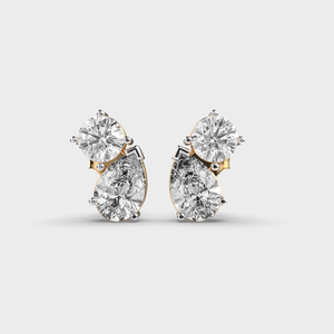Boucles d'oreilles en diamant Moissanite en argent 925 de luxe moderne Design de mariage stylisé pour les femmes modernes romantiques - Product Image 1