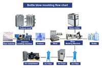 Machine de soufflage semi-automatique compacte PET/PC à 2 cavités avec moteur PLC et pompe, écologique et efficace pour la production de bouteilles et de bocaux en plastique