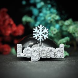 Joyería Fina Personalizada de Lujo Estilo Hip Hop, Plata 925 con Incrustaciones de Diamantes de Imitación VVS, Colgante con Letra Inicial Redonda para Hombre - Product Image 2