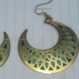 Hot Selling Chunky Brass Drop <b>Earrings</b> for Women Party-Friendly Fashion Gift - Product Image 1