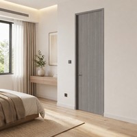 Porte intérieure moderne en MDF, surface finie apprêt blanche, isolation phonique, ouverture manuelle, quincaillerie personnalisée pour chambre à coucher