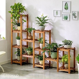 Soporte para macetas y macetas de madera de mango Soporte elegante para macetas de material natural - Product Image 4