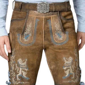 Pantalones Cortos Bávaros para Hombre, Nuevos Lederhosen Genuinos en Color Sólido Puro para Uso en Exteriores - Product Image 1