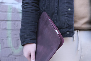 Best Quality Genuine Leather <b>Laptop</b> Case <b>Sleeve</b> Vintage Office/Bags Best Price College Use Daily Travel Also Protection - Product Image 3