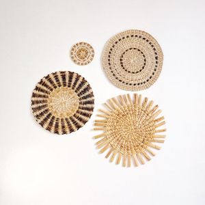 Vente en gros de napperons tissés à la main en jacinthe d'eau en rotin naturel tapis de table en jacinthe d'eau sous-verres de style mariage à la mode - Product Image 5