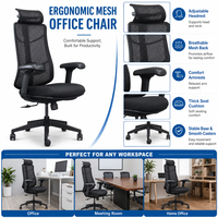 Chaise de bureau ergonomique en maille à dossier haut, pivotante, avec appui-tête et soutien lombaire pour poste de travail – Fournisseur