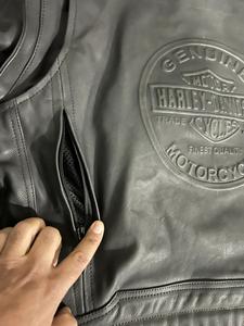 แจ็คเก็ตหนังแท้ลายนูน แขนถอดได้ ซับในถอดออกได้ สีน้ำตาลวินเทจ แขนยาวเต็มตัว ใส่ได้ทุกฤดู - Product Image 5