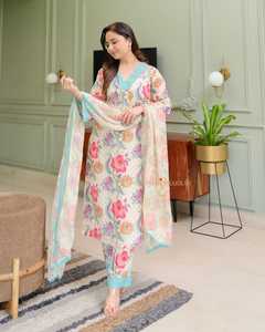 MAL kurti PANT & dupatta จากอินเดียที่มีคุณภาพส่งออกมาใหม่ดูสง่างามผลิตจากงานปักจากอินเดีย - Product Image 6