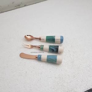 Elegant Style Stainless Steel Flatware Cutlery Set Resin and Wood Handle Home and Kitchenware Used New Design at Hot Selling - Product Image 5