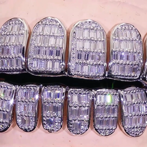 Moda para hombres y mujeres Fine 925 Silver Moissanite Diamond Grills Iced Hip Hop Style Dientes Joyería Elegante Accesorios de lujo - Product Image 4