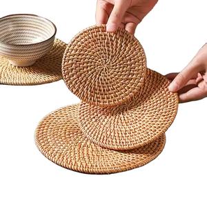 Vente en gros de sous-verres en coquille d'oeuf écologiques tissés à la main en rotin naturel bambou conception de plaque d'osier fabriqués au Vietnam - Product Image 1