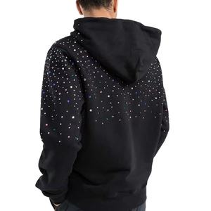 เสื้อฮู้ดดี้ผ้าฝ้าย 100% สีพื้น แต่งคริสตัล สไตล์แฟชั่นสตรีทแวร์ลำลอง สำหรับผู้ชายและผู้หญิง - Product Image 3