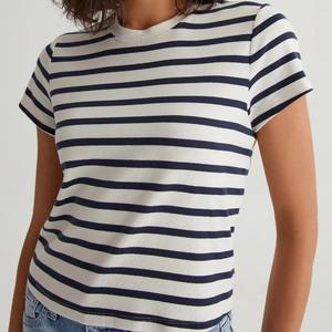 Camiseta de algodón 100% para mujer de diseño personalizado de alta calidad, colección para mujer con estampado de verano y bordado de logotipo personalizado - Product Image 6