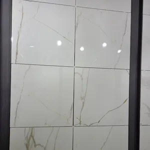 Azulejos de porcelana pulida antideslizante con acabado mate brillante de 80x80 cm, detalles de fabricación india para uso en interiores - Product Image 1