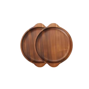 Ensemble d'assiettes à fruits en bois Offre Spéciale avec poignée-Assiette à plat en bois de haute qualité avec logo personnalisé Accepté par Crescent Crafts - Product Image 4