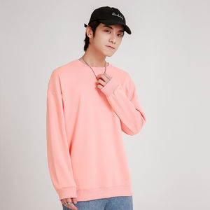 เสื้อสเวตเตอร์แบบสวมหัวสำหรับผู้ชายผ้าฝ้าย100% 260กรัมมีฮู้ดคอกลมสำหรับฤดูหนาวสไตล์สตรีทแวร์ลายพื้น - Product Image 3