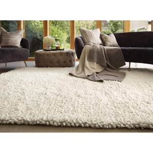 Alfombra de Lana de Pelo Largo Color Marfil de Maine, Lujosa y Acogedora - Product Image 2