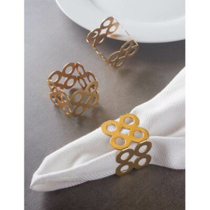 Forme de feuille élégante conception feuille d'argent ronds de serviette porte-serviettes en métal pour mariage Table à manger décor et accessoires pour la maison - Product Image 6