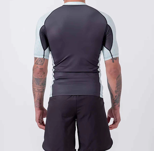 Wholesale Custom Logo Rash Guard for MMA & BJJ Sublimation <b>Printed</b> Long Compression Fabric Short Sleeve Plain Design - Product Image 2