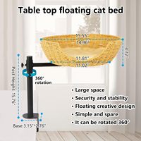 Cadre en acier Hauteur réglable 360 Perchoir de chat rotatif Nid de lit de bureau avec fabrication artisanale