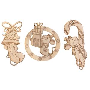 Adorno de Navidad de madera cortado con láser creativo, decoración colgante de muñeco de nieve, colgante de madera Natural para árbol de Navidad y decoración del hogar - Product Image 4
