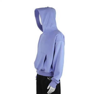 เสื้อฮู้ดดี้แขนยาวทรงโอเวอร์ไซส์สำหรับผู้ชาย รุ่นใหม่ สีพื้น ผ้าฟลีซ 100% ผ้าฝ้าย - Product Image 3
