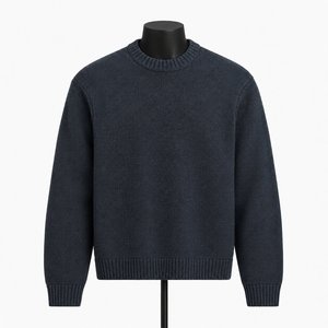 Suéter de Punto Acrílico Sólido Gris Oscuro para Hombre, Cuello Redondo, Manga Larga, Informal, Transpirable, de Secado Rápido, con Logotipo Personalizado - Product Image 1