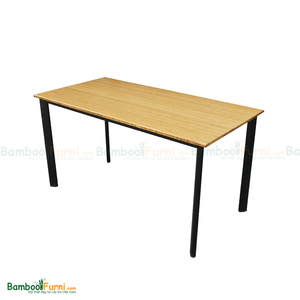 BFOB005-โต๊ะไม้ไผ่ทรงวงรีดีไซน์เรียบง่าย 140x70 ซม. พร้อมขาเหล็กประกอบสำเร็จ - Product Image 4