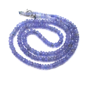 Pierres précieuses de tanzanite naturelle 2.5X4MM perles en forme de rondelle à facettes 18 ''pouces de longueur pour la fabrication de bijoux perles de collier - Product Image 1