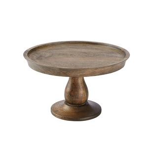 Soporte de madera de una sola capa para servir pastel de frutas de aspecto tradicional, con acabado natural, para decoración de fiestas de cumpleaños y Navidad. - Product Image 3