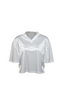 Maillot d'entraînement à séchage rapide et à manches courtes le moins cher femmes recadrée surdimensionnée impression par sublimation maillot de football américain - Product Image 6