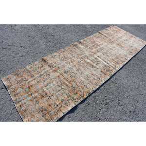 Turkish <b>Rug</b>, <b>Runner</b> 3x8.8 ft <b>Rug</b>, Brown Floral <b>Rug</b> - Product Image 1