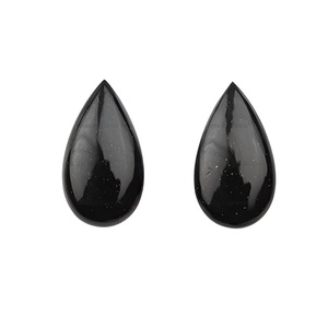 Piedra Preciosa de Cuarzo Ónix Negro Natural, Forma de Gota de Pera, 11x20 mm, Pulido Alto, Suave, Calibrada, Certificada por Terceros - Product Image 1
