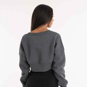 Nouveau OEM coton personnalisé coréen polyester à manches longues sweat-shirt court humidité mèche Gym Fitness entraînement costume - Product Image 3