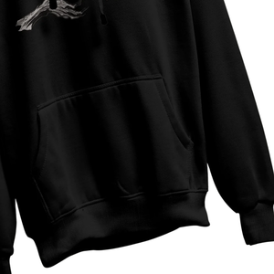 Sudadera con Capucha de Bordado Gráfico de Energía, para Hombre, Negra, Estilo Urbano, Holgada, con Estampado Artístico, Moda de Invierno - Product Image 4