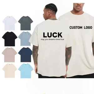 T-shirts imprimés personnalisés 100% coton uni blanc Logo personnalisé hommes mode luxe 2010gsm t-shirt surdimensionné - Product Image 6