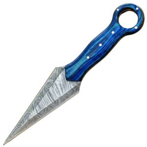 Cuchillo de Hoja Fija de Doble Filo para Acampar al Aire Libre, Hoja de Acero de Damasco Duradera y Multiusos - Product Image 3