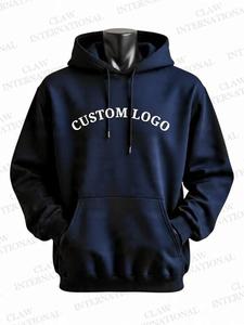 Vente en gros Pull à capuche unisexe 100% coton molleton d'hiver à motif solide imprimé personnalisé avec option de logo thermique pour hommes - Product Image 4