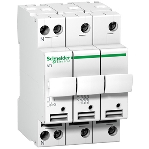 Per SCHNEIDER ELECTRIC A9N15657 Interruttore-segnaposto Acti 9 STI 3 Poli + N 10 A per fusibili da 8,5 x 31,5 mm - Product Image 1