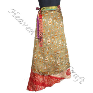 กระโปรงยาวสำหรับผู้หญิงผ้าโสร่งยาวเปิดเอวรอบมีสไตล์ผ้าจาไมก้าผ้าโสร่งชายหาดส่าหรี - Product Image 3