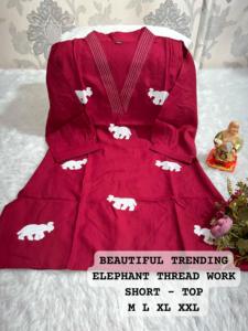 Dernière Tendance Exclusive Nouvelle Arrivée Premium Fil de Coton Romain Travail Kurti Femme Fabricant de Mode au Prix de Gros - Product Image 3