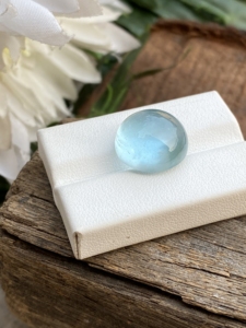 พลอยอะความารีนทรงกลมพลอยเทียมทรงหลวมมีความแวววาวตามธรรมชาติที่น่าสนใจสำหรับทำเครื่องประดับ15.11กะรัต - Product Image 4