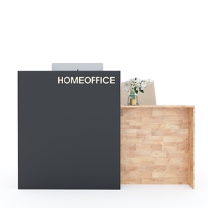 Mostrador de Recepción Minimalista de 160x62x105cm con Cajones, Madera de Caucho Natural Resistente BLT68011 para Hoteles, Gimnasios y Escuelas - Product Image 2