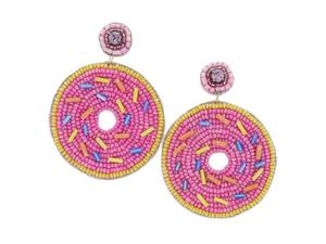 Exclusif Top Fashion fait à la main rose et blanc perlé broderie boucle d'oreille belle à la mode de haute qualité Unique de l'Inde - Product Image 2